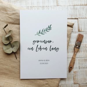 Geschenk zur Hochzeit – Hochzeitsposter personalisiert mit Namen Brautpaar