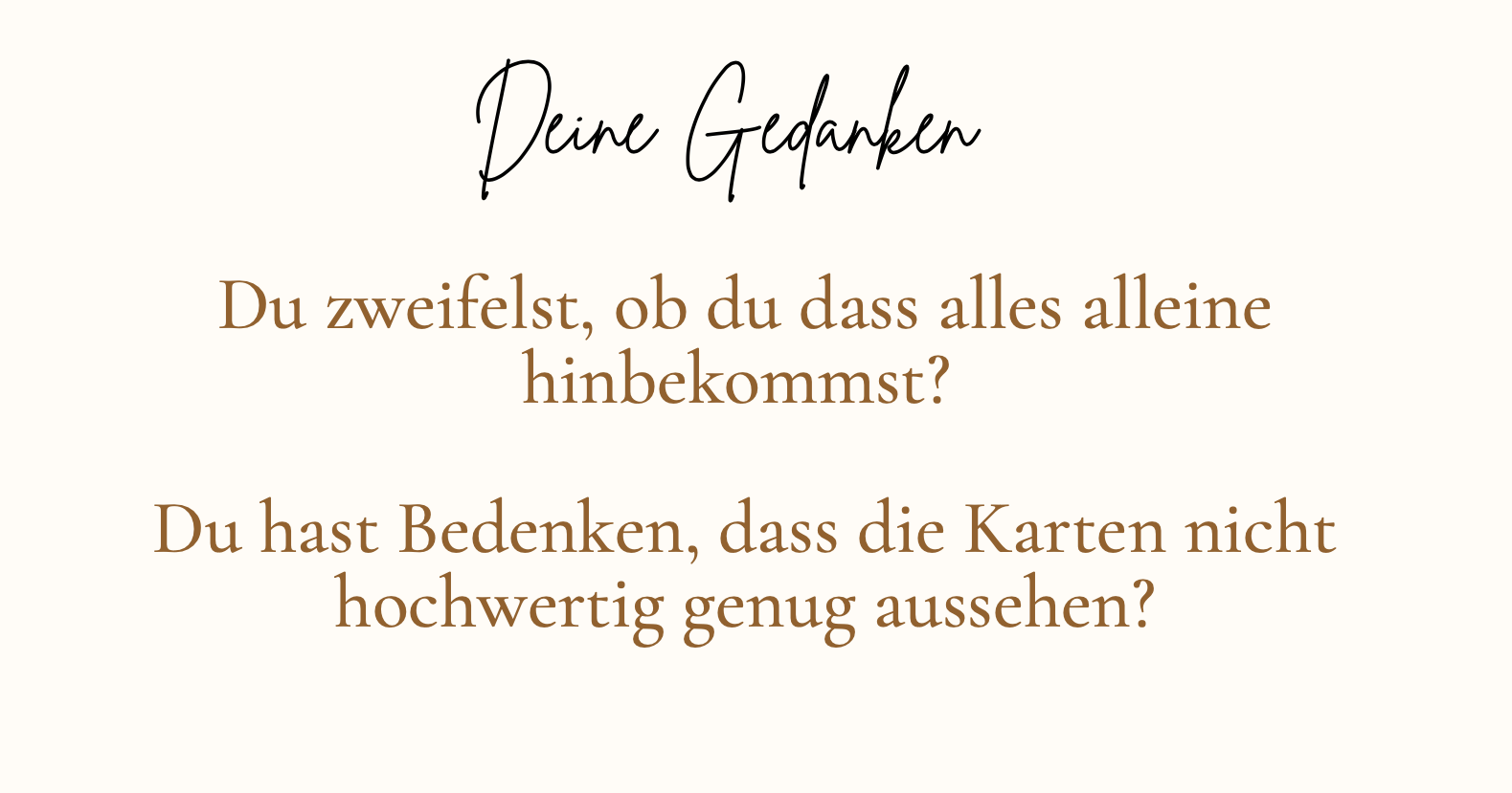 Zweifel Karten selbst machen