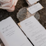 Fine Art Hochzeitspapeterie mit Blattgold und Siegel.